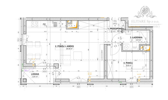 Apartament 2 pokojowy 44,13m2, ogrzewanie miejskie/lokalizacja obok SkyTower