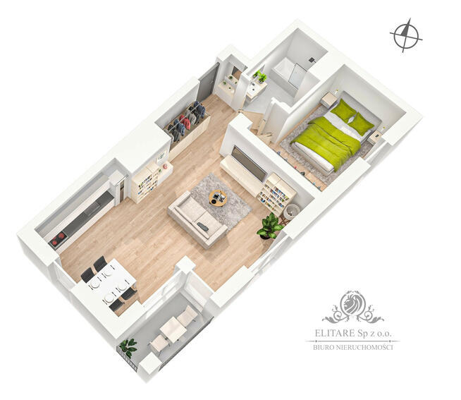 Apartament 2 pokojowy 44,13m2, ogrzewanie miejskie/lokalizacja obok SkyTower