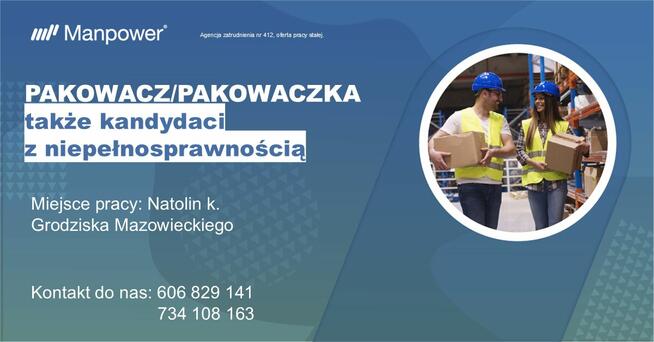 Pakowacz/Pakowaczka (również z orzeczeniem)