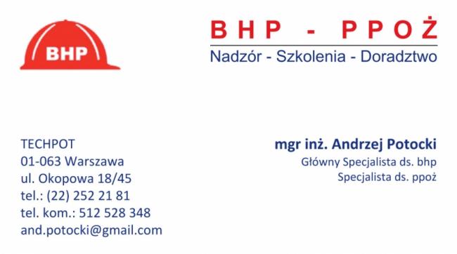 Usługi w zakresie: bhp i ppoż - nadzór, szkolenia