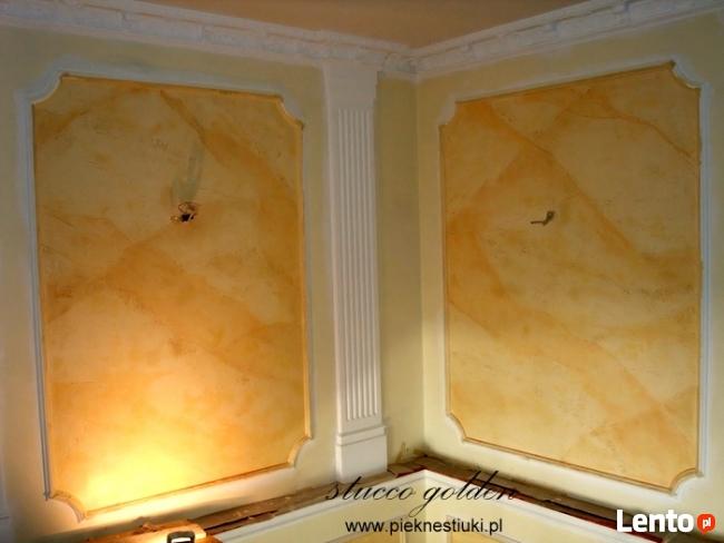 Szlachetne wyprawy ścienne imitujące marmur, granit.