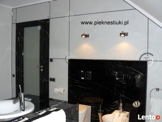 Szlachetne wyprawy ścienne imitujące marmur, granit.