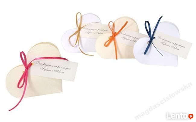 serduszko winietka wizytówka bilecik na stół, wesele, ślub