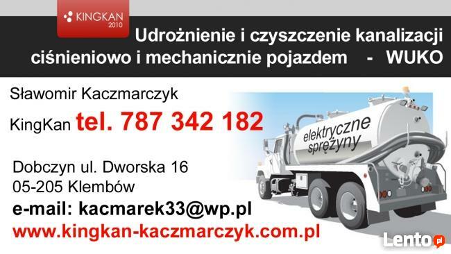 Hydraulik WUKO wycinanie korzeni udrażnianie rur Now.Dw.Maz