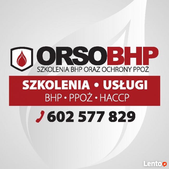 USŁUGI- SZKOLENIA BHP, PPOŻ, PIERWSZA POMOC, HACCP