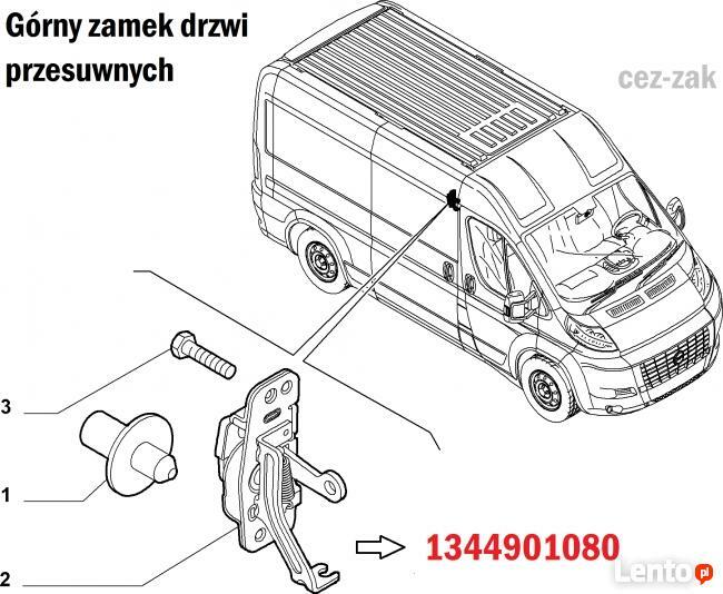 Górny zamek drzwi przesuwnych 1344901080 Peugeot Boxer 2006-