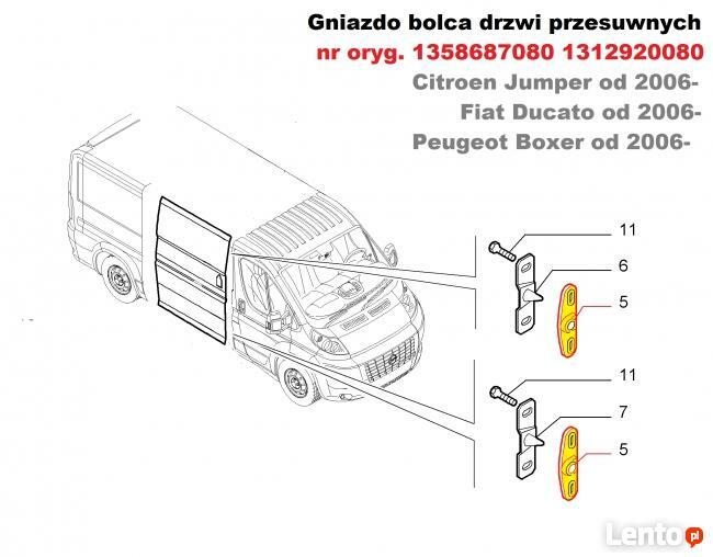 Gniazdo bolca drzwi przesuwne CITROEN JUMPER 06- 1358687080