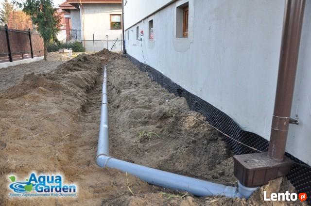 Odprowadzenie wody deszczowej z działki, drenaże odwodnienia