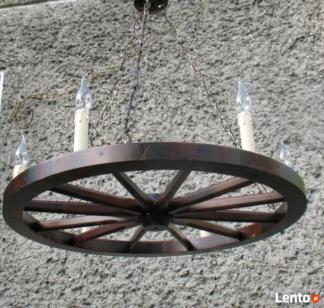 Lampa sufitowa, zyrandol, koło wozu