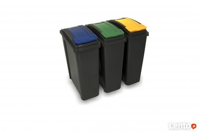 Zestaw 3 koszy do segregacji śmieci do biura , domu, urzędu