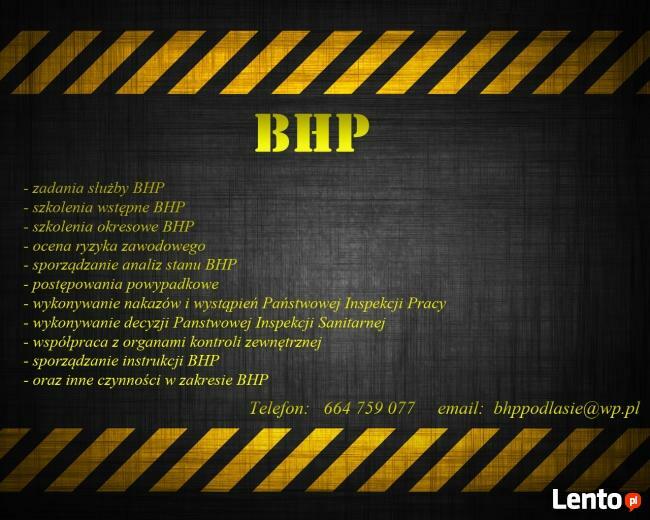 Usługi BHP HACCP GHP - Bialystok, Bielsk Podlaski, Hajnówka