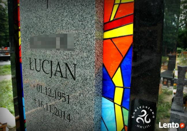 TABLICA NAPISOWA z witrażem, napisówka i witraż KONTRASTOWO