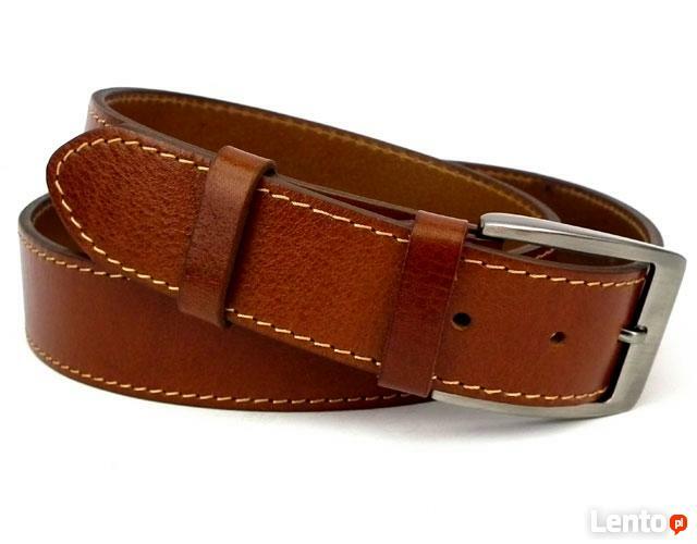 PASEK MĘSKI SKÓRZANY PRZESZYWANY KOLORY 4CM NOWOŚĆ