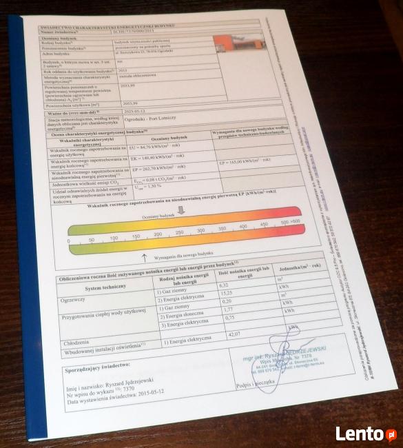 Świadectwo charakterystyki energetycznej