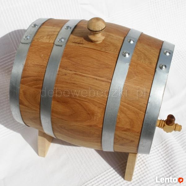 Beczka debowa 3 L ekologiczna z drewnianym kranem