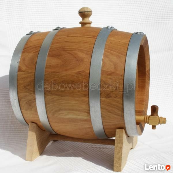 Beczka dębowa 5 litrów kran drewno - Idealna na stół