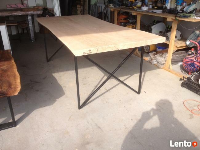 Stół drewno i stal industrialna loft