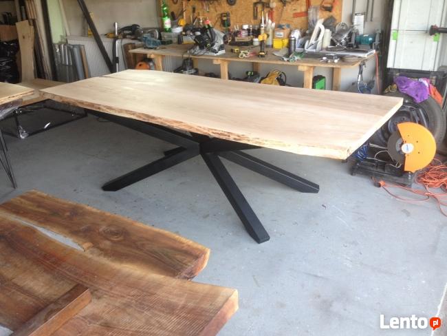 Stół drewno i stal industrialna loft