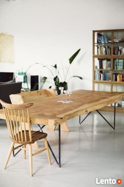 Stół drewno i stal industrialna loft