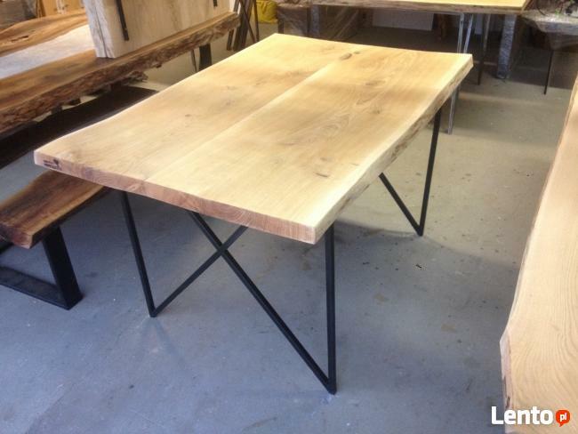 Stół drewno i stal industrialna loft