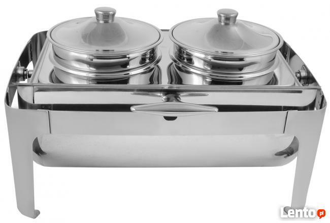 Podgrzewacz stołowy roll top z kociołkami stal nierdzewna