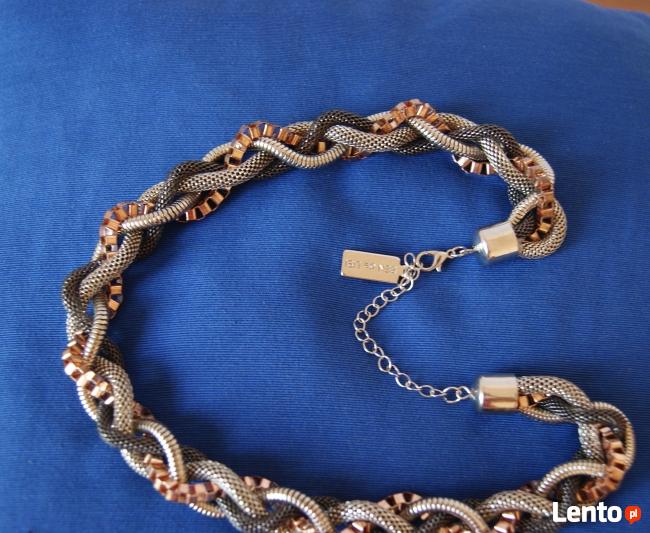 naszyjnik stylowy splot 3 kolorów