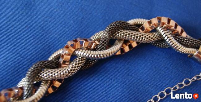 naszyjnik stylowy splot 3 kolorów