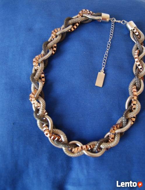 naszyjnik stylowy splot 3 kolorów