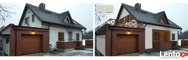 Projekt elewacji domu, wizualizacja na zdjęciu