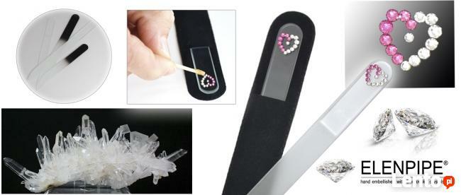 Pilnik szklany kryształowy do paznokci z kryształami Swarovs