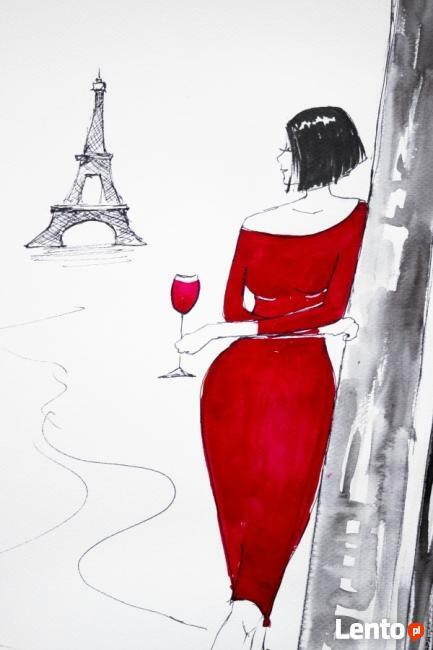 POPOŁUDNIE W PARYŻU akwarela artystki plastyka Adriany Laube