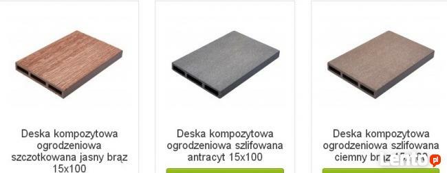 Deska kompozytowa ogrodzeniowa szlifowana antracyt 15x100mm