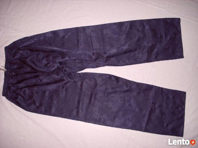 BHS Spodnie do Spania Żakard Satyna Granat 40 42 j Nowe
