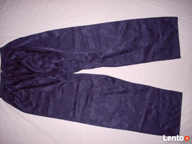 BHS Spodnie do Spania Żakard Satyna Granat 40 42 j Nowe
