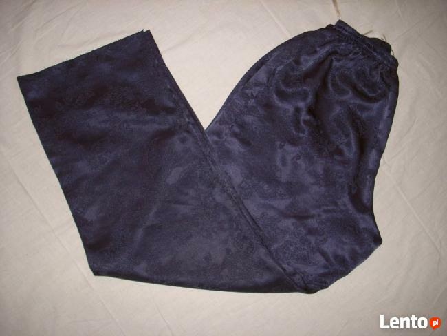 BHS Spodnie do Spania Żakard Satyna Granat 40 42 j Nowe
