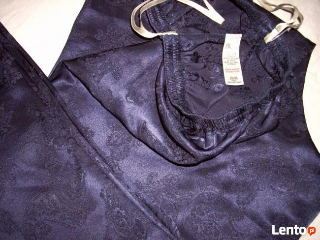 BHS Spodnie do Spania Żakard Satyna Granat 40 42 j Nowe