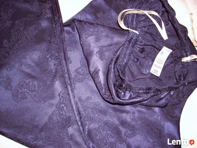 BHS Spodnie do Spania Żakard Satyna Granat 40 42 j Nowe