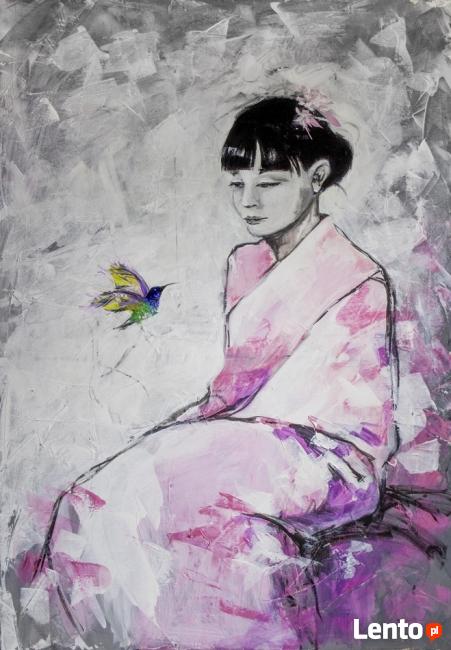 Akryl na płótnie "TU I TERAZ" 100x70cm obraz