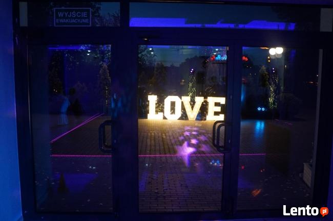 Dekoracja Światłem Czerwony biały dywan love ciężki dym