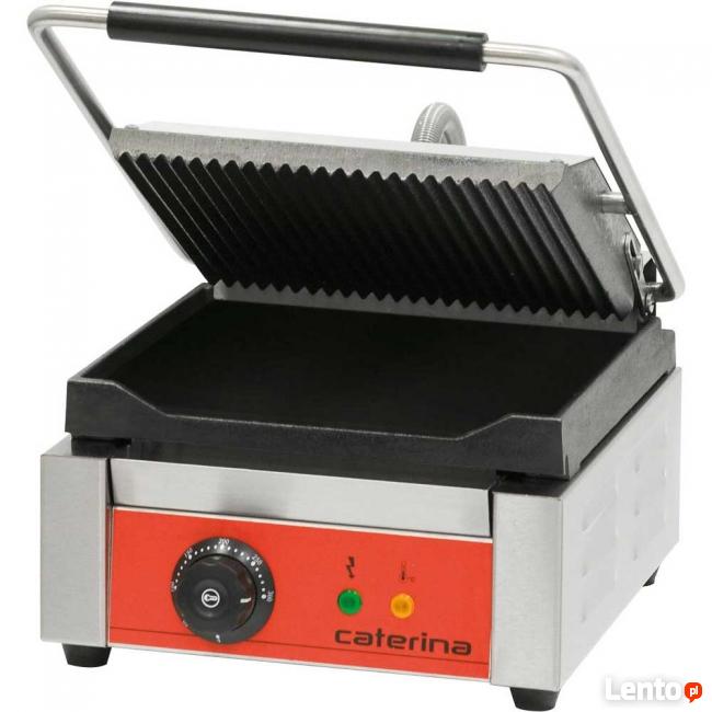 Pojedynczy grill kontaktowy gładko/ryflowany Caterina