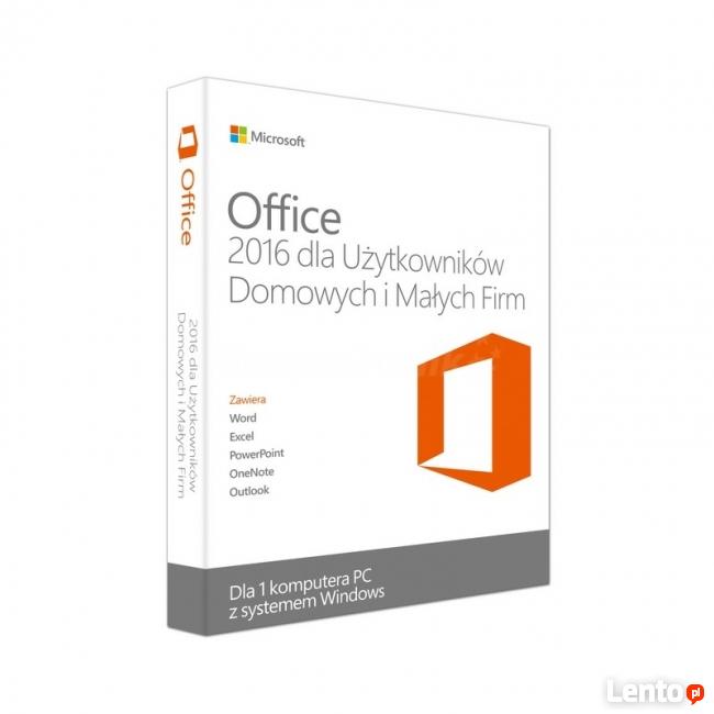 MS OFFICE 2016 dla Użytkowników Domowych i Małych Firm 2019