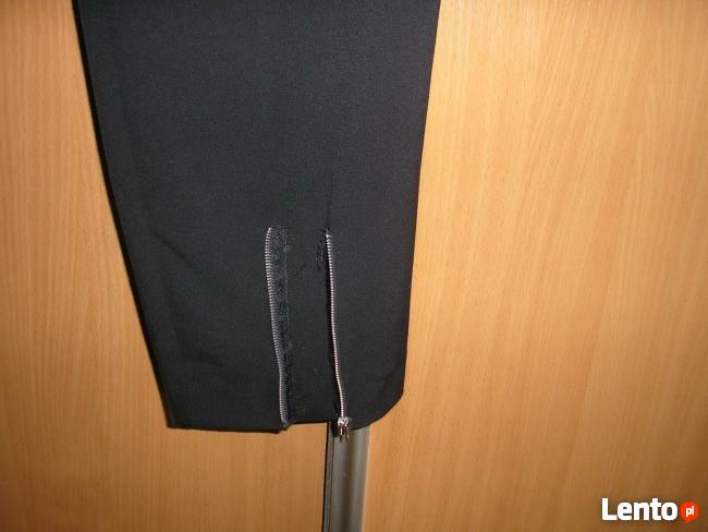 Wysoki stan spodnie z zamkami 40 nowe, bluzka 40-42 BSL