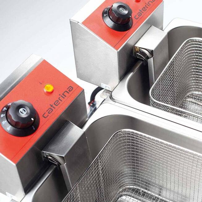 Podwójna frytkownica 2 komory 2x 5L stal nierdzewna