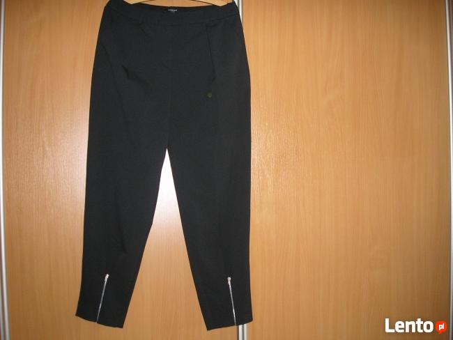 Wysoki stan spodnie z zamkami 40 nowe, bluzka 40-42 BSL