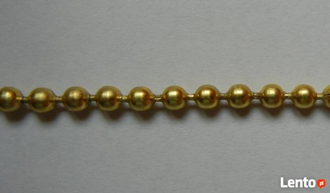 Łańcuszek koralikowy 3,2mm złoty metalowy