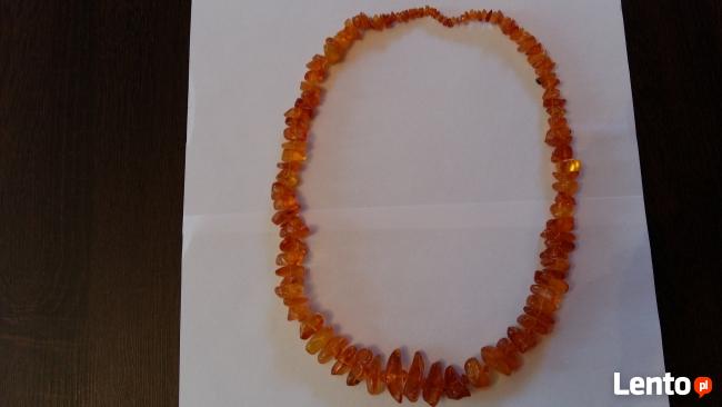 Naszyjnik z naturalnch oszlifowanych bursztynów w kolorze mi