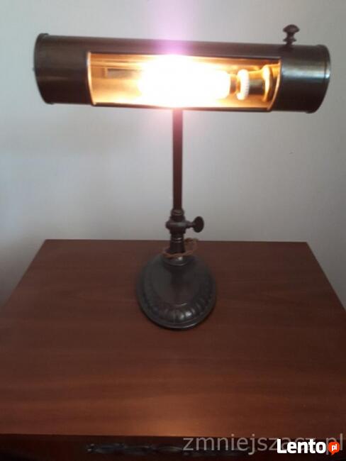 Sprzedam antyki: Lampa stołowa na szafkę, stół i biurową