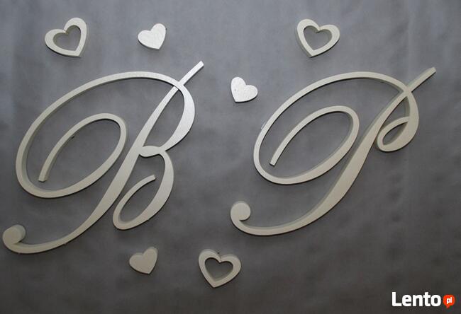 Inicjaly ślubne .Napisy Litery ze styroduru Wycinanie Reklam