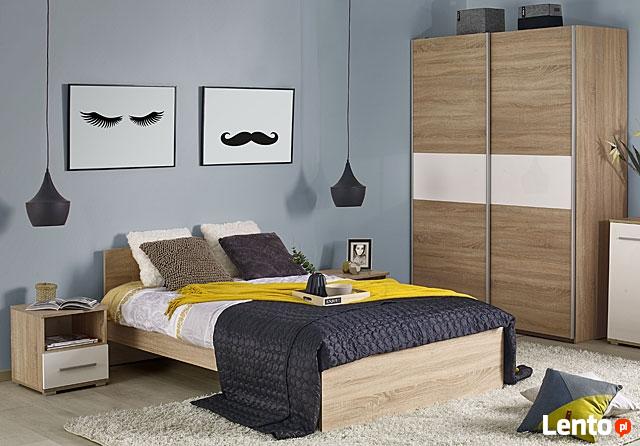 Kultowe Łóżko Lines 90x200 - 120x200 - 160x200 = Dąb Sonoma