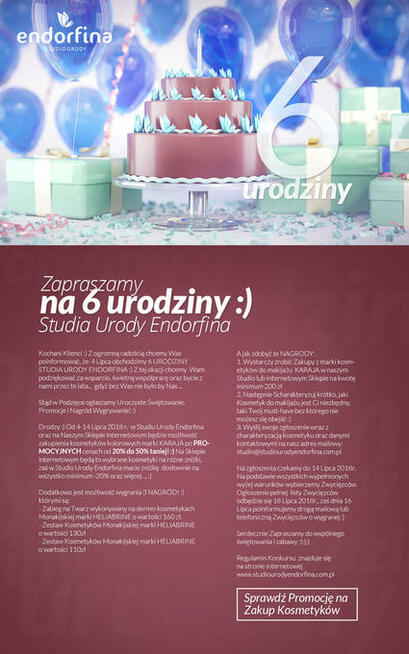 Konkurs i Promocje na 6 Urodziny Endorfiny:):):)